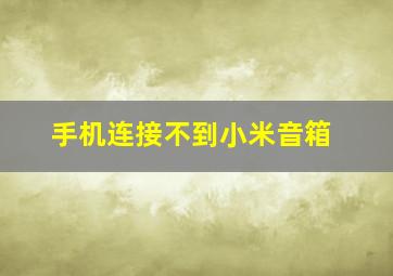 手机连接不到小米音箱