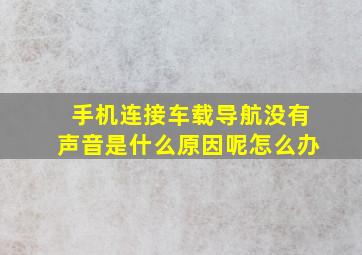 手机连接车载导航没有声音是什么原因呢怎么办