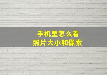 手机里怎么看照片大小和像素