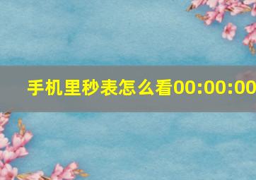 手机里秒表怎么看00:00:00