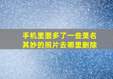 手机里面多了一些莫名其妙的照片去哪里删除