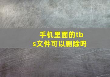 手机里面的tbs文件可以删除吗