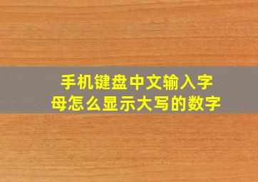 手机键盘中文输入字母怎么显示大写的数字