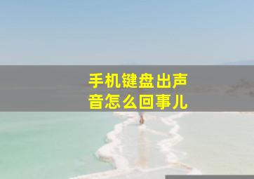 手机键盘出声音怎么回事儿