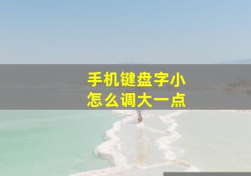 手机键盘字小怎么调大一点