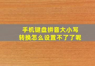 手机键盘拼音大小写转换怎么设置不了了呢