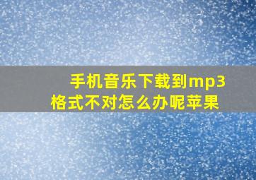 手机音乐下载到mp3格式不对怎么办呢苹果