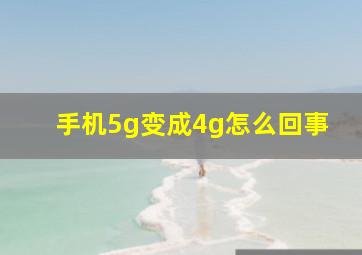 手机5g变成4g怎么回事