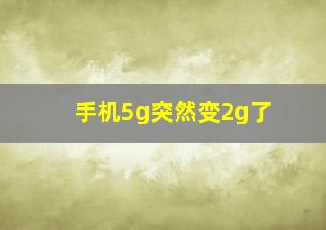 手机5g突然变2g了