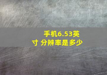 手机6.53英寸 分辨率是多少