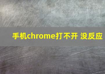 手机chrome打不开 没反应