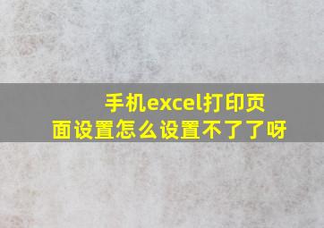 手机excel打印页面设置怎么设置不了了呀