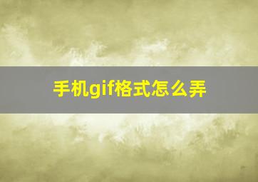 手机gif格式怎么弄