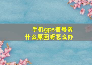 手机gps信号弱什么原因呀怎么办