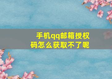 手机qq邮箱授权码怎么获取不了呢