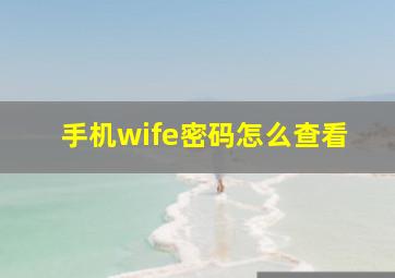 手机wife密码怎么查看