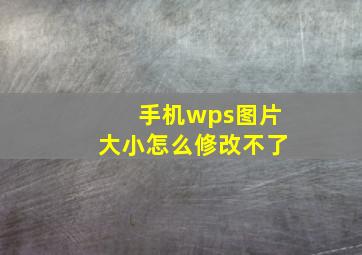 手机wps图片大小怎么修改不了