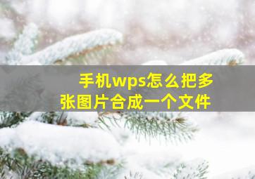 手机wps怎么把多张图片合成一个文件