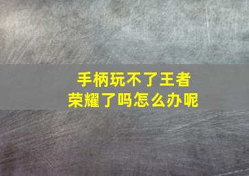 手柄玩不了王者荣耀了吗怎么办呢