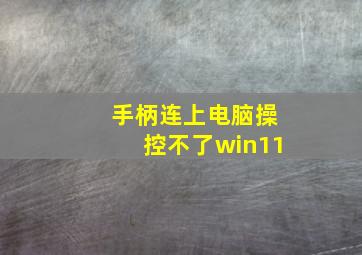 手柄连上电脑操控不了win11