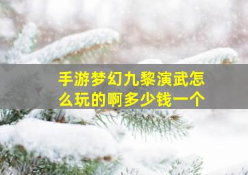 手游梦幻九黎演武怎么玩的啊多少钱一个