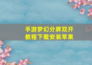 手游梦幻分屏双开教程下载安装苹果