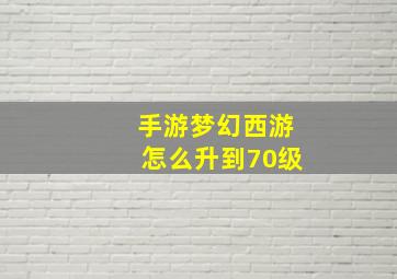 手游梦幻西游怎么升到70级