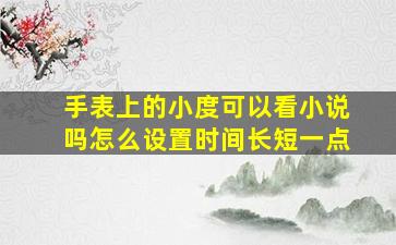 手表上的小度可以看小说吗怎么设置时间长短一点