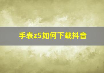 手表z5如何下载抖音