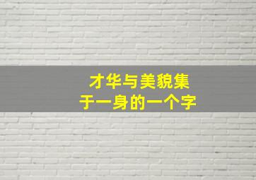 才华与美貌集于一身的一个字