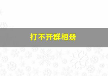 打不开群相册