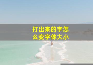 打出来的字怎么变字体大小