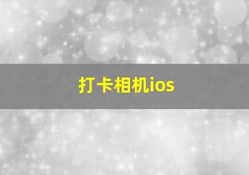 打卡相机ios