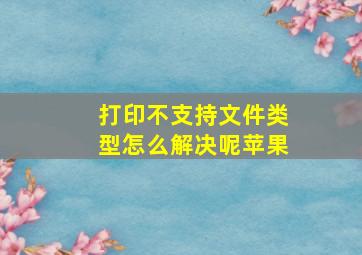 打印不支持文件类型怎么解决呢苹果