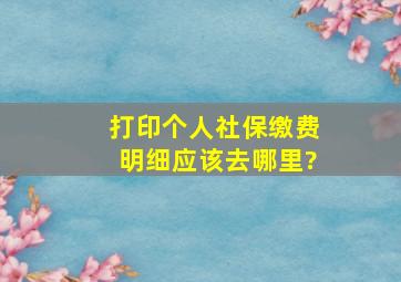 打印个人社保缴费明细应该去哪里?