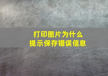 打印图片为什么提示保存错误信息