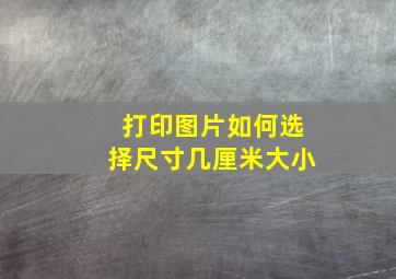 打印图片如何选择尺寸几厘米大小