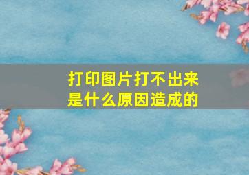 打印图片打不出来是什么原因造成的