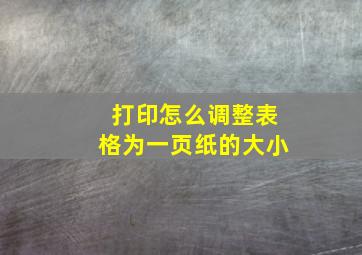 打印怎么调整表格为一页纸的大小