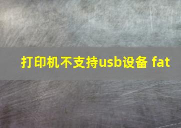 打印机不支持usb设备 fat