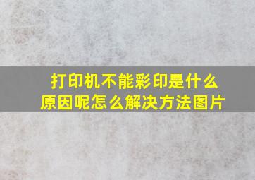 打印机不能彩印是什么原因呢怎么解决方法图片