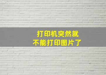 打印机突然就不能打印图片了