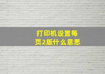 打印机设置每页2版什么意思