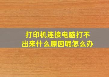 打印机连接电脑打不出来什么原因呢怎么办