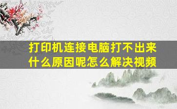 打印机连接电脑打不出来什么原因呢怎么解决视频