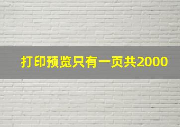 打印预览只有一页共2000