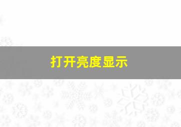 打开亮度显示