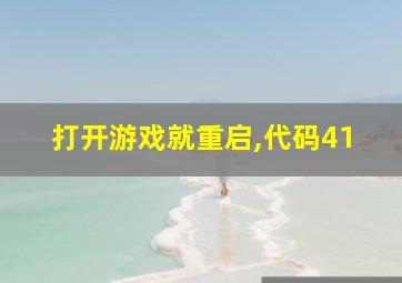 打开游戏就重启,代码41