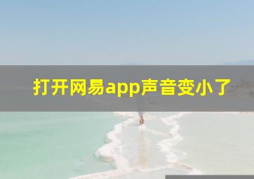 打开网易app声音变小了