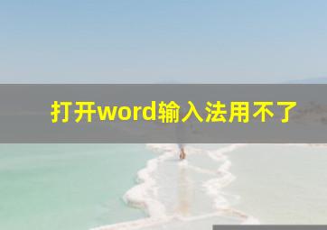 打开word输入法用不了